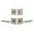 Viaggio Quadrato Rosette with Contempo Fluted Lever and matching Deadbolt in Satin Nickel - 630631-QADCON-FLT-SN