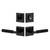 Viaggio Quadrato Rosette with Contempo Fluted Lever and matching Deadbolt in Satin Black - 630669-QADCON-FLT-BK