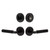 Viaggio Circolo Hammered Rosette with Contempo Fluted Lever and matching Deadbolt in Satin Black - 630909-CLOMHMCON-FLT-BK
