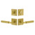 Viaggio Quadrato Hammered Rosette with Contempo Fluted Lever and matching Deadbolt in Satin Brass - 630950-QADMHMCON-FLT-SB