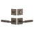 Viaggio Quadrato Hammered Rosette with Contempo Fluted Lever and matching Deadbolt in Titanium Gray - 630972-QADMHMCON-FLT-TG