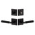 Viaggio Quadrato Hammered Rosette with Contempo Fluted Lever and matching Deadbolt in Satin Black - 630989-QADMHMCON-FLT-BK