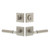 Viaggio Quadrato Hammered Rosette with Contempo Fluted Lever and matching Deadbolt in Satin Nickel - 630991-QADMHMCON-FLT-SN