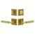 Viaggio Quadrato Linen Rosette with Contempo Fluted Lever and matching Deadbolt in Satin Brass - 631158-QADMLNCON-FLT-SB