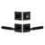Viaggio Quadrato Linen Rosette with Contempo Fluted Lever and matching Deadbolt in Satin Black - 631177-QADMLNCON-FLT-BK