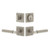 Viaggio Quadrato Linen Rosette with Contempo Fluted Lever and matching Deadbolt in Satin Nickel - 631199-QADMLNCON-FLT-SN