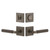 Viaggio Quadrato Linen Rosette with Contempo Fluted Lever and matching Deadbolt in Titanium Gray - 631200-QADMLNCON-FLT-TG