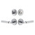 Viaggio Circolo Leather Rosette with Contempo Fluted Lever and matching Deadbolt in Bright Chrome - 631216-CLOMLTCON-FLT-BC