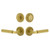 Viaggio Circolo Leather Rosette with Contempo Fluted Lever and matching Deadbolt in Satin Brass - 631218-CLOMLTCON-FLT-SB