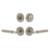 Viaggio Circolo Leather Rosette with Contempo Fluted Lever and matching Deadbolt in Satin Nickel - 631219-CLOMLTCON-FLT-SN