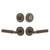 Viaggio Circolo Leather Rosette with Contempo Fluted Lever and matching Deadbolt in Titanium Gray - 631280-CLOMLTCON-FLT-TG