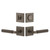 Viaggio Quadrato Leather Rosette with Contempo Fluted Lever and matching Deadbolt in Titanium Gray - 631300-QADMLTCON-FLT-TG
