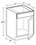 Ideal Cabinetry Danville Polar White Single Door Vanity Sink Base Cabinet - VSB2121-DPW