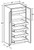 Ideal Cabinetry Danville Deep Onyx Pantry Cabinet - Glass Doors - U242490PFG-4T-DDO