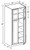 Ideal Cabinetry Danville Mythic Blue Pantry Cabinet - Glass Doors - U242484PFG-DMB