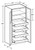 Ideal Cabinetry Danville Mythic Blue Pantry Cabinet - Glass Doors - U242484PFG-4T-DMB