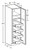 Ideal Cabinetry Portola Deep Onyx Pantry Cabinet - Glass Doors - U182484PFG-4T-PDO