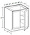 Ideal Cabinetry Douglas Valley Gray Double Full Height Door Vanity Base Cabinet - VB2421FH-DVG