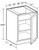 Ideal Cabinetry Douglas Verdant Green Single Full Height Door Vanity Base Cabinet - VB1221FH-DVA