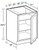 Ideal Cabinetry Douglas Verdant Green Single Full Height Door Vanity Base Cabinet - VB1521FH-DVA