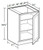 Ideal Cabinetry Lenox Vivid White Base Cabinet - B12FH-LVW