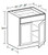 Ideal Cabinetry Lenox Vessel Blue Double Door Vanity Base Cabinet - VB2421-LVB