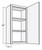 Cubitac Cabinetry Ridgefield Pastel Single Door Wall Cabinet - W2136-RP