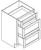 Jarlin Cabinetry - Vanity Base 3-Drawers Cabinet - SVA12D - Shaker Toffee