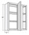 Cubitac Cabinetry Oxford Latte Single Door Blind Corner Wall Cabinet - BLW24/2736-OL