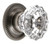 Grandeur Hardware -  Versailles Crystal 1-3/8" Cabinet Knob with Newport Rosette in Antique Pewter - CKBNEWVER - 603352