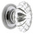 Grandeur Hardware -  Burgundy Crystal 1-3/4" Cabinet Knob with Newport Rosette in Bright Chrome - CKBNEWBUR - 603371