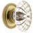 Grandeur Hardware -  Burgundy Crystal 1-3/4" Cabinet Knob with Newport Rosette in Polished Brass - CKBNEWBUR - 603372