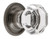Grandeur Hardware -  Chambord Crystal 1-3/8" Cabinet Knob with Newport Rosette in Antique Pewter - CKBNEWCHM - 603388