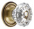 Grandeur Hardware -  Versailles Crystal 1-3/8" Cabinet Knob with Georgetown Rosette in Vintage Brass - CKBGEOVER - 603405