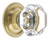 Grandeur Hardware -  Chambord Crystal 1-3/8" Cabinet Knob with Georgetown Rosette in Satin Brass - CKBGEOCHM - 603446
