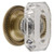 Grandeur Hardware -  Baguette Clear Crystal 1-3/4" Cabinet Knob with Newport Rosette in Vintage Brass - CKBNEWBCC45 - 808511