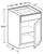 Ideal Cabinetry Sheffield Bianco Single Door Vanity Base Cabinet - VB1221-SBO
