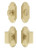 Grandeur Hardware - Arc Short Plate Entry Set with Carre Knob in Satin Brass - ASPEXTCAK - 878646