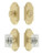 Grandeur Hardware - Arc Short Plate Entry Set with Carre Crystal Knob in Satin Brass - ASPEXTCCK - 878650