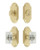 Grandeur Hardware - Arc Short Plate Entry Set with Carre Crystal Knob in Satin Brass - ASPEXTCCK - 878651