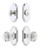 Grandeur Hardware - Arc Short Plate Entry Set with Brilliant Crystal Knob in Bright Chrome - ASPEXTBCK - 883044
