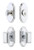 Grandeur Hardware - Arc Short Plate Entry Set with Carre Knob in Bright Chrome - ASPEXTCAK - 883052