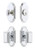Grandeur Hardware - Arc Short Plate Entry Set with Carre Knob in Bright Chrome - ASPEXTCAK - 883053