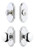 Grandeur Hardware - Arc Short Plate Entry Set with Fifth Avenue Knob in Bright Chrome - ASPEXTFVK - 883077