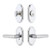 Grandeur Hardware - Arc Short Plate Entry Set with Carre Lever in Bright Chrome - ASPEXTCAL - 883121