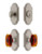 Grandeur Hardware - Arc Short Plate Entry Set with Baguette Amber Crystal Knob in Satin Nickel - ASPEXTBAC - 885165