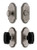 Grandeur Hardware - Arc Short Plate Entry Set with Baguette Black Crystal Knob in Antique Pewter - ASPEXTBBC - 885186