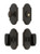 Grandeur Hardware - Arc Short Plate Entry Set with Baguette Black Crystal Knob in Timeless Bronze - ASPEXTBBC - 885190