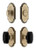 Grandeur Hardware - Arc Short Plate Entry Set with Baguette Black Crystal Knob in Vintage Brass - ASPEXTBBC - 885191