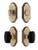 Grandeur Hardware - Arc Short Plate Entry Set with Baguette Black Crystal Knob in Vintage Brass - ASPEXTBBC - 885197